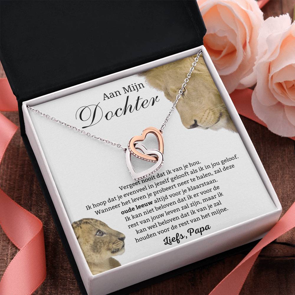 To My Daughter - Heart Necklace - Old Lion - Love, Dad