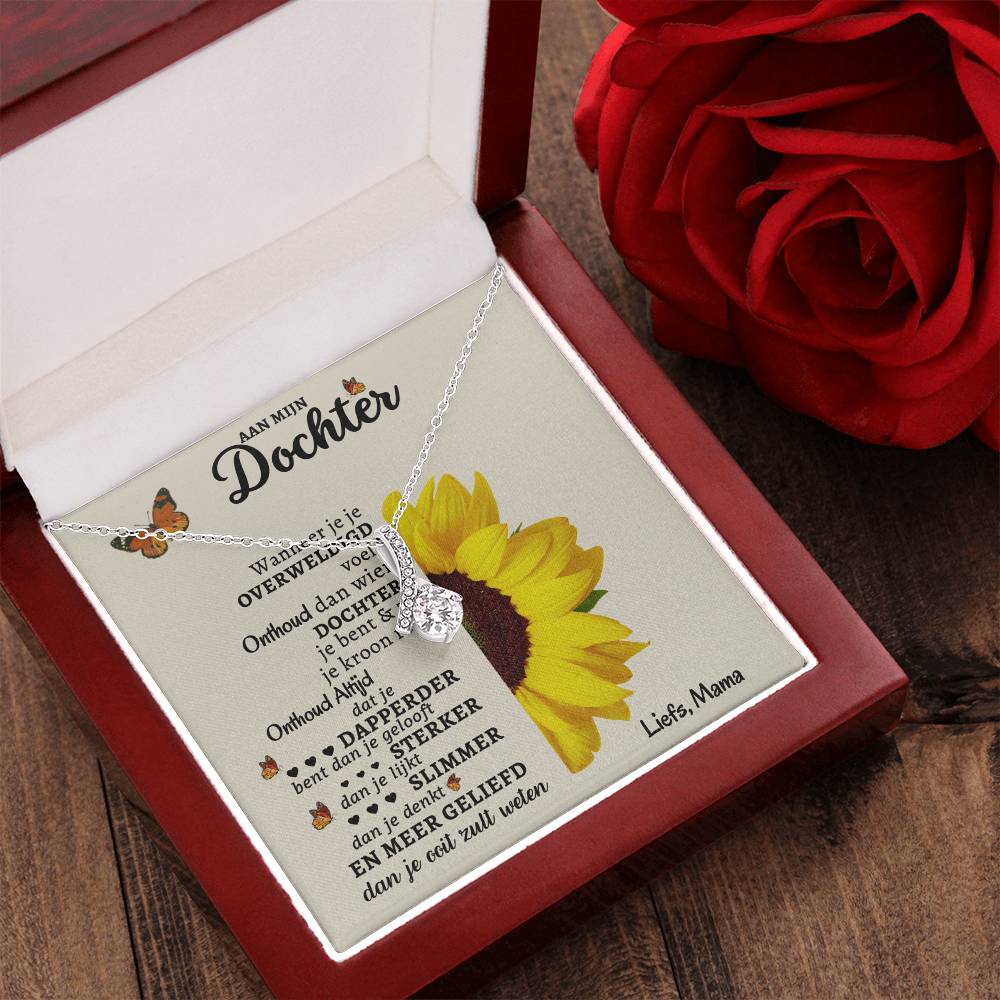 To Our Daughter - Sunflower and Butterflies - Alluring Beauty Necklace