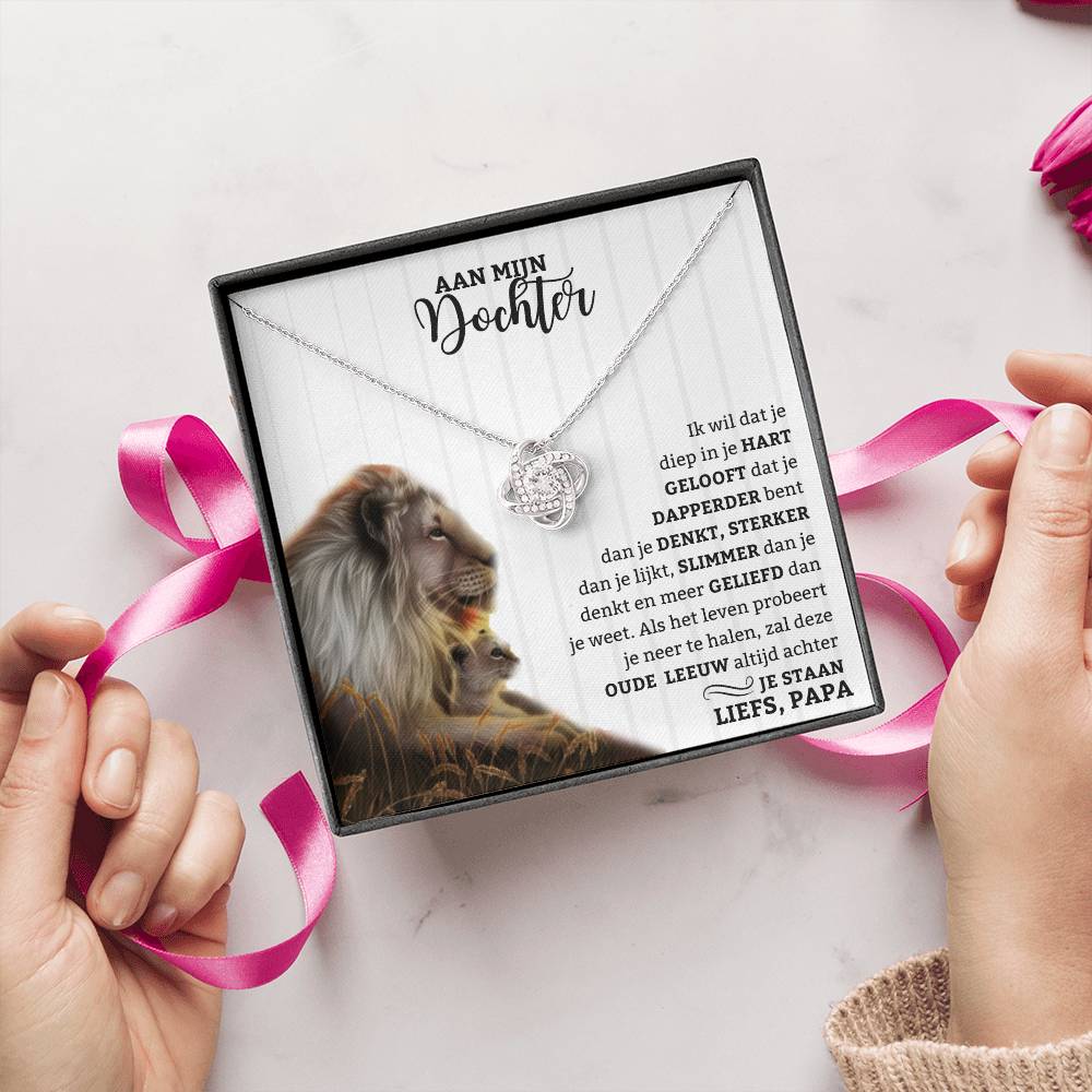 To My Daughter - Always Believe - Love Knot Necklace