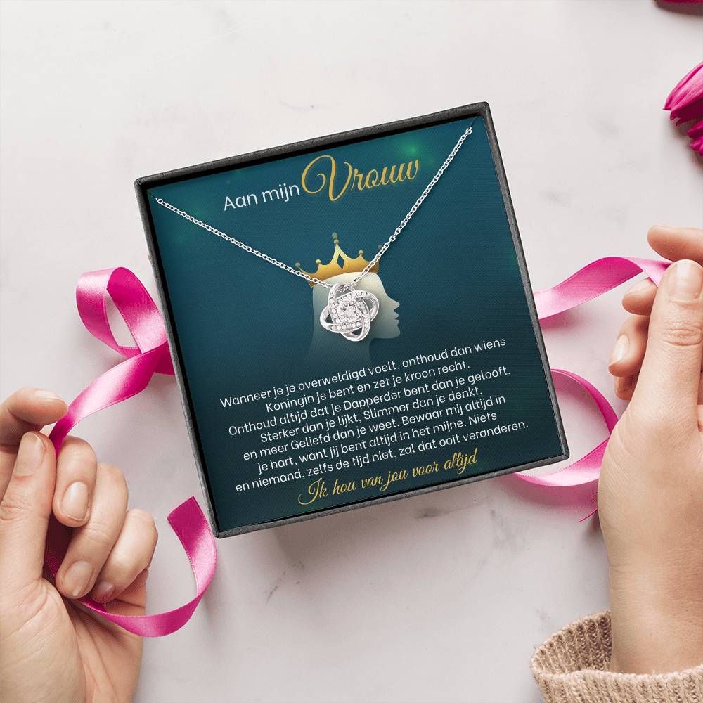To My Wife - Straighten Your Crown - Love Knot Necklace