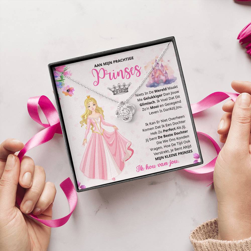 To My Daughter - My Beautiful Princess - Love Knot Necklace