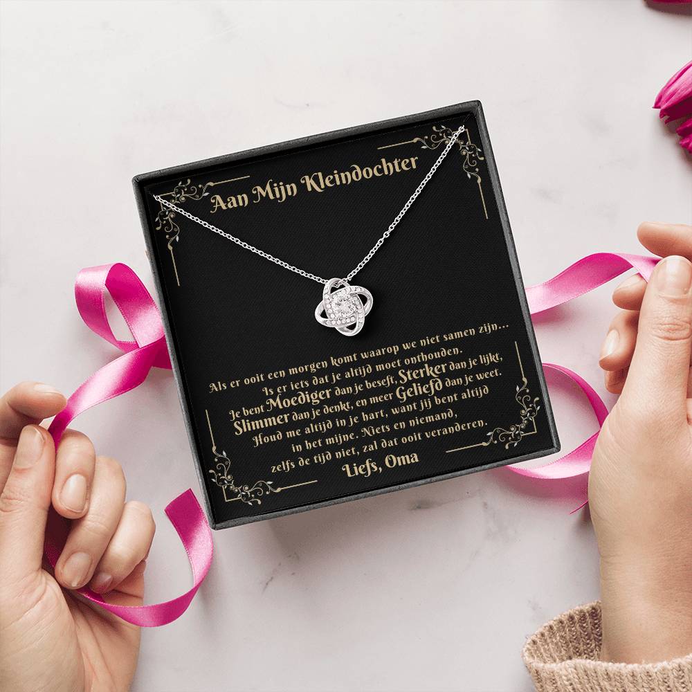 To My Granddaughter - Always Keep Me in Your Heart - Love Knot Necklace