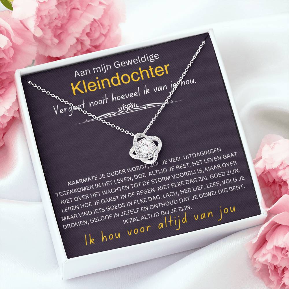 To My Granddaughter - Never Forget How Much I Love You - Love Knot Necklace