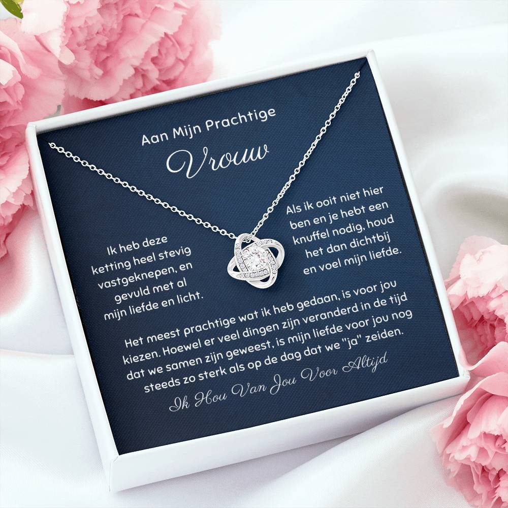 To My Wife - Forever and Always, Love - Love Knot Necklace