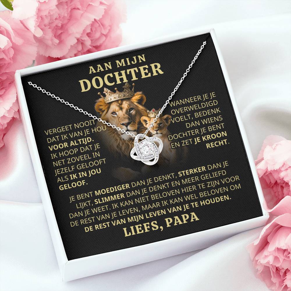 To My Daughter - Never forget that I will always love you - Love Knot Necklace