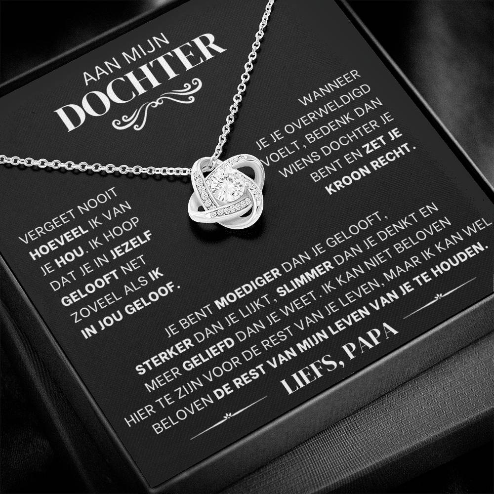 To My Daughter - Love Knot Necklace - Love, Dad