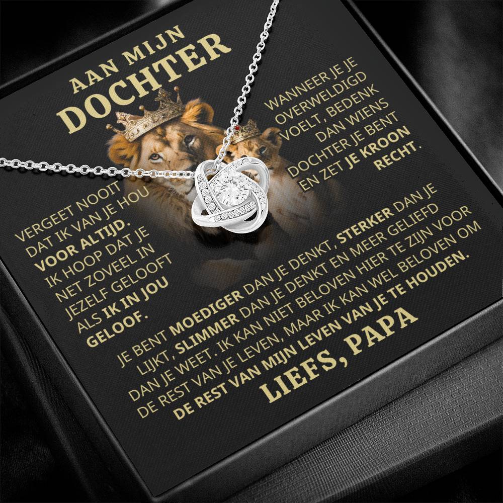 To My Daughter - Never forget that I will always love you - Love Knot Necklace