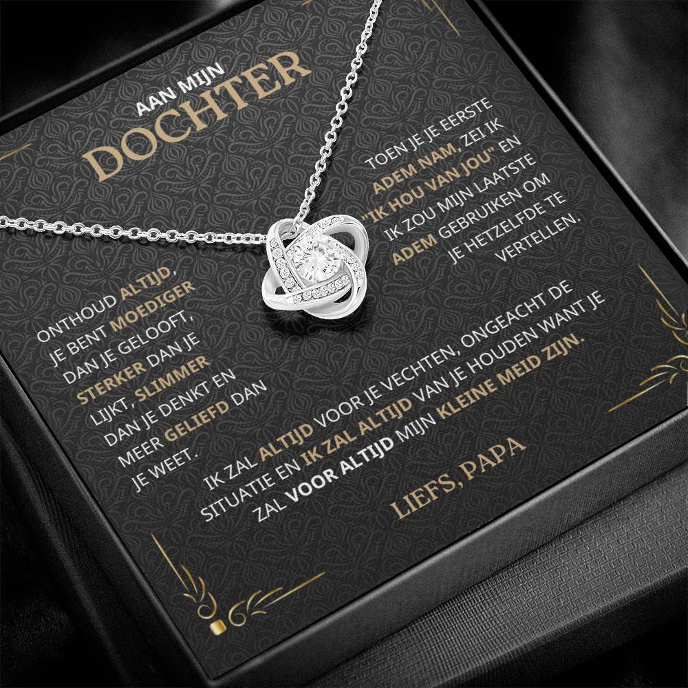 To My Daughter - I Will Always Fight for You - Love Knot Necklace