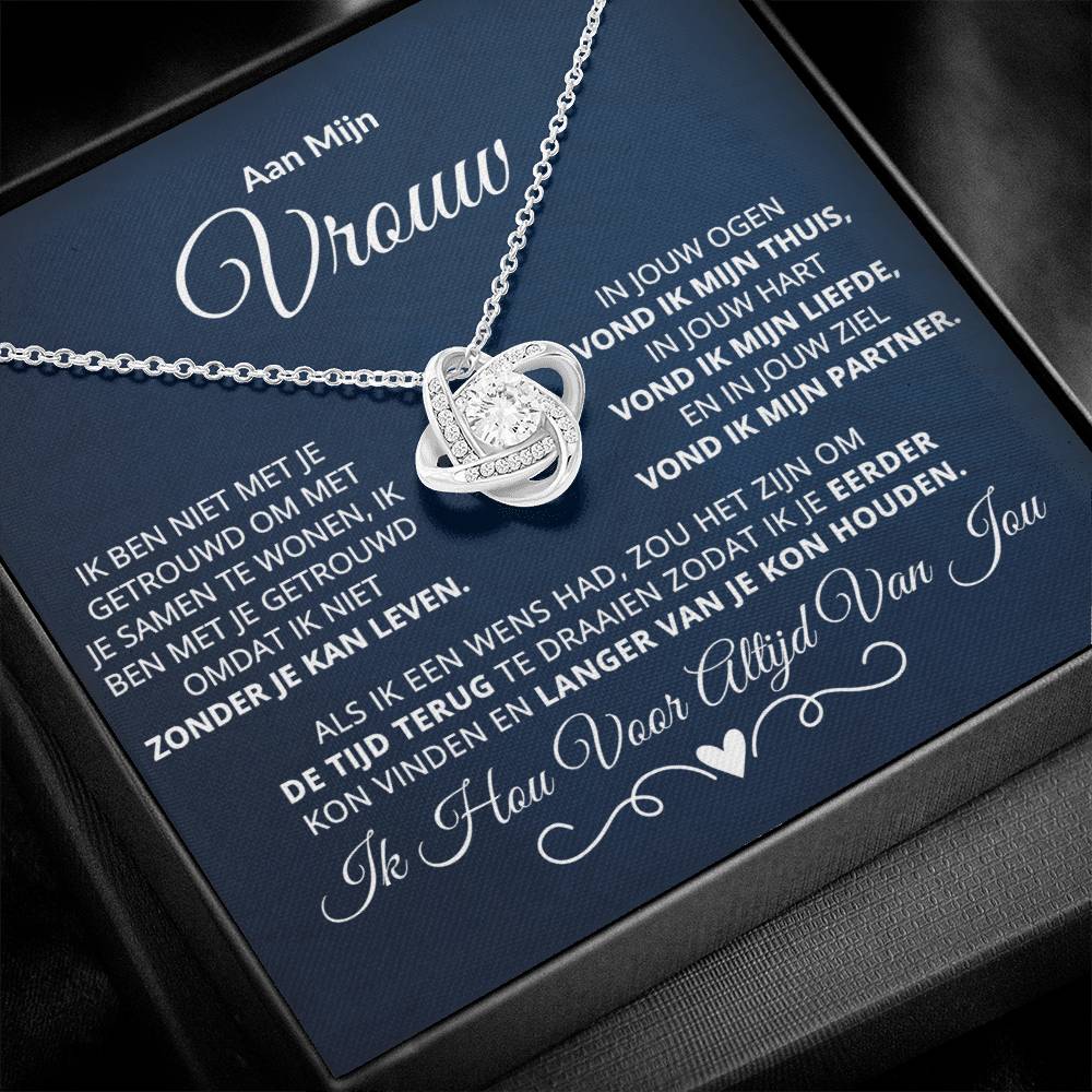 To My Wife - In your eyes, I found my home - Love Knot Necklace