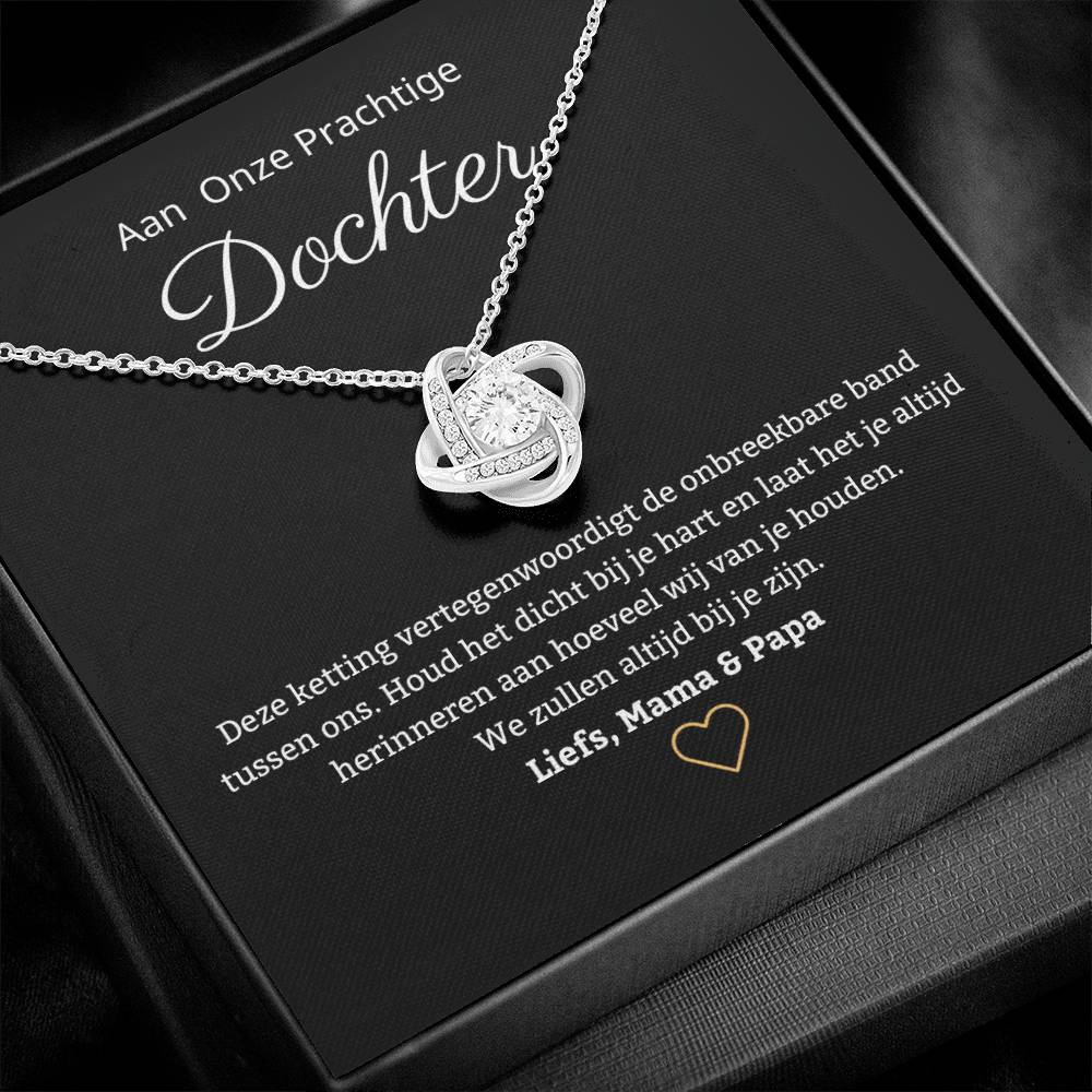 To Our Beautiful Daughter - We Will Always Be There for You - Love Knot Necklace