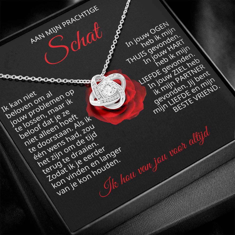 To My Treasure - You are my love and my best friend - Love Knot Necklace