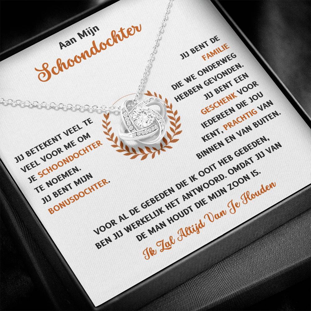 To My Daughter-in-Law - You Are A Gift To Us - Love Knot Necklace