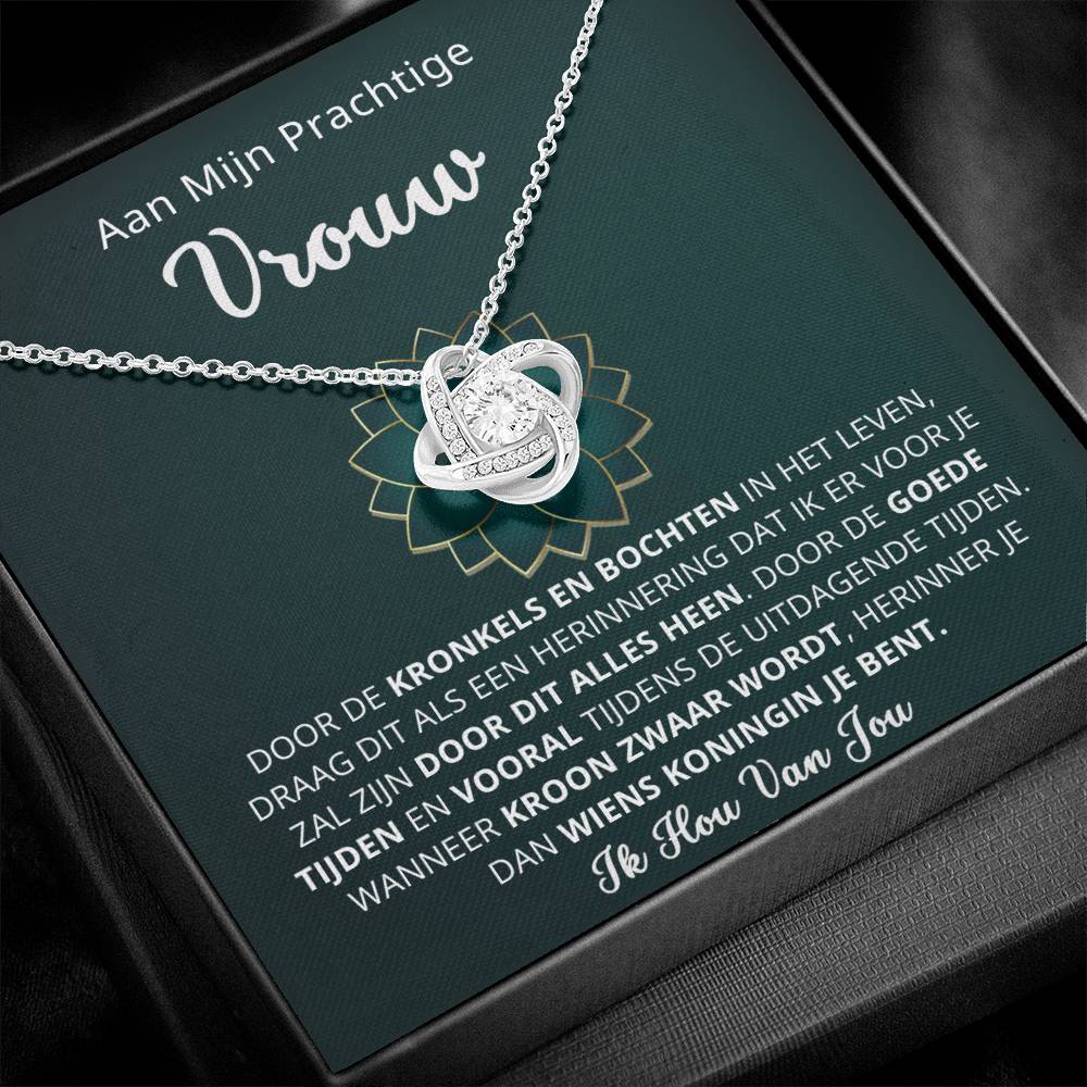 To My Beautiful Wife - I Will Be There for You - Love Knot Necklace