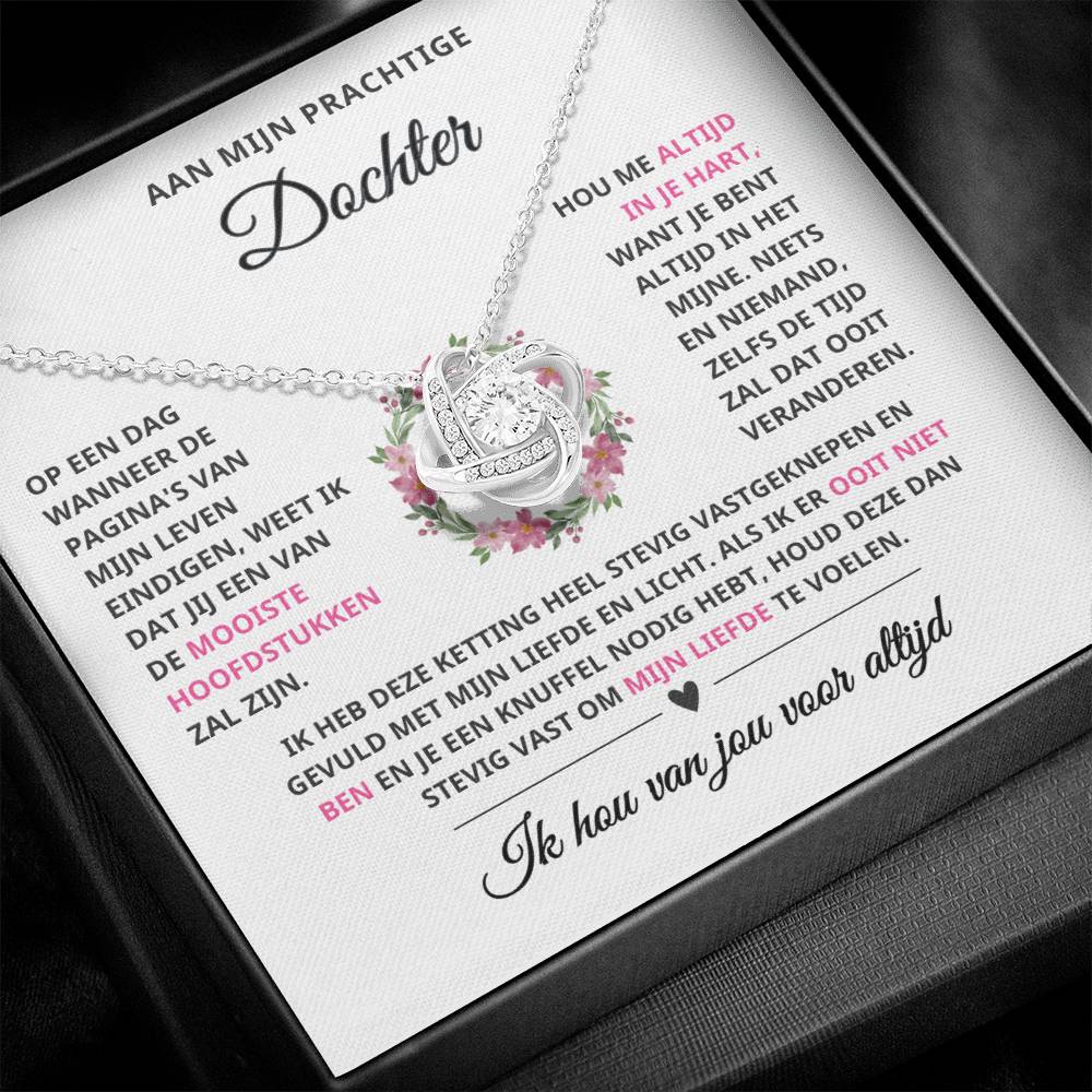 To My Daughter - I Will Always Love You - Love Knot Necklace