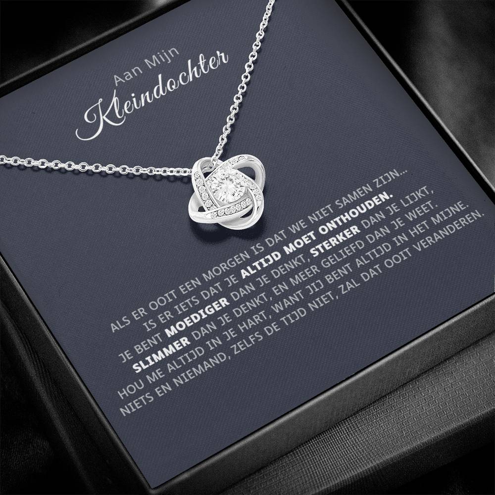 To My Granddaughter - Brave, Strong, and Smart - Love Knot Necklace