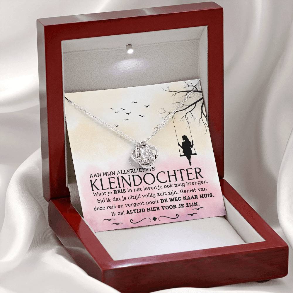 To My Granddaughter - I Will Always Be Here for You - Love Knot Necklace