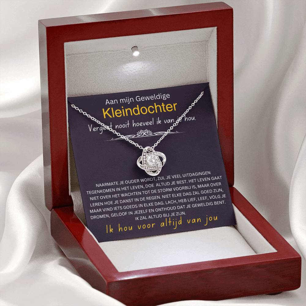 To My Granddaughter - Never Forget How Much I Love You - Love Knot Necklace