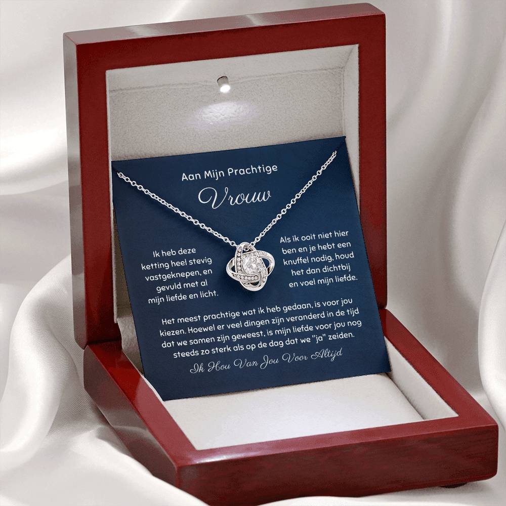 To My Wife - Forever and Always, Love - Love Knot Necklace