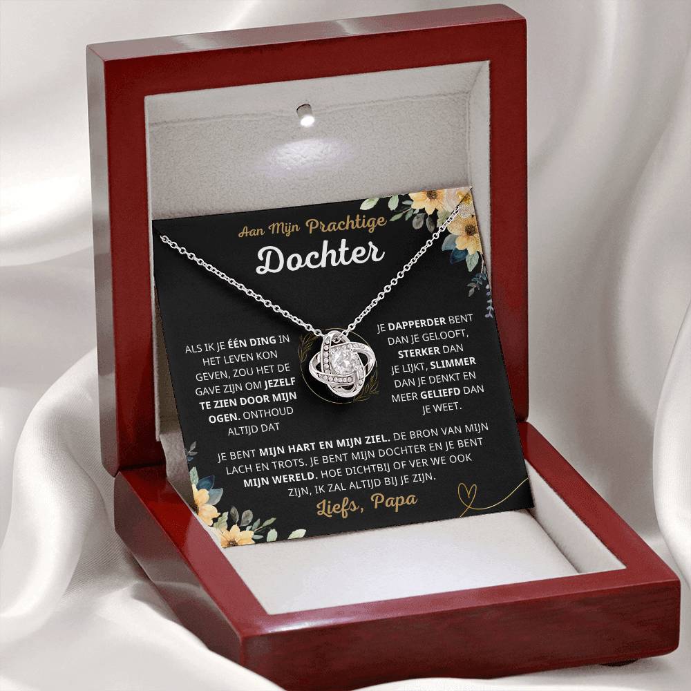 To My Beautiful Daughter - My Heart and Soul - Love Knot Necklace