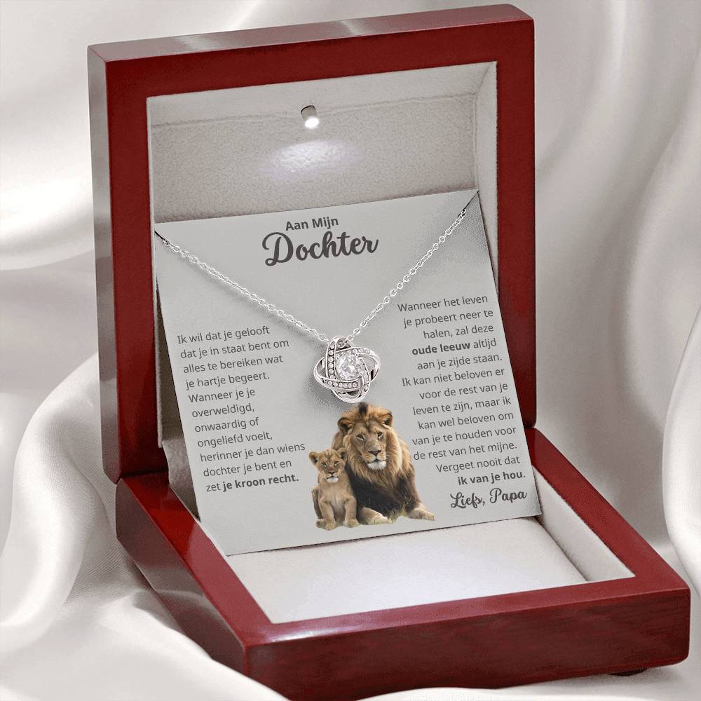 To My Daughter - Love, Your Old Lion - Love Knot Necklace