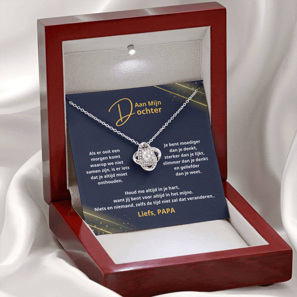 To My Daughter - Always Keep Me in Your Heart - Love Knot Necklace