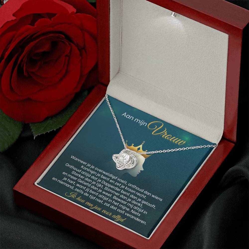 To My Wife - Straighten Your Crown - Love Knot Necklace