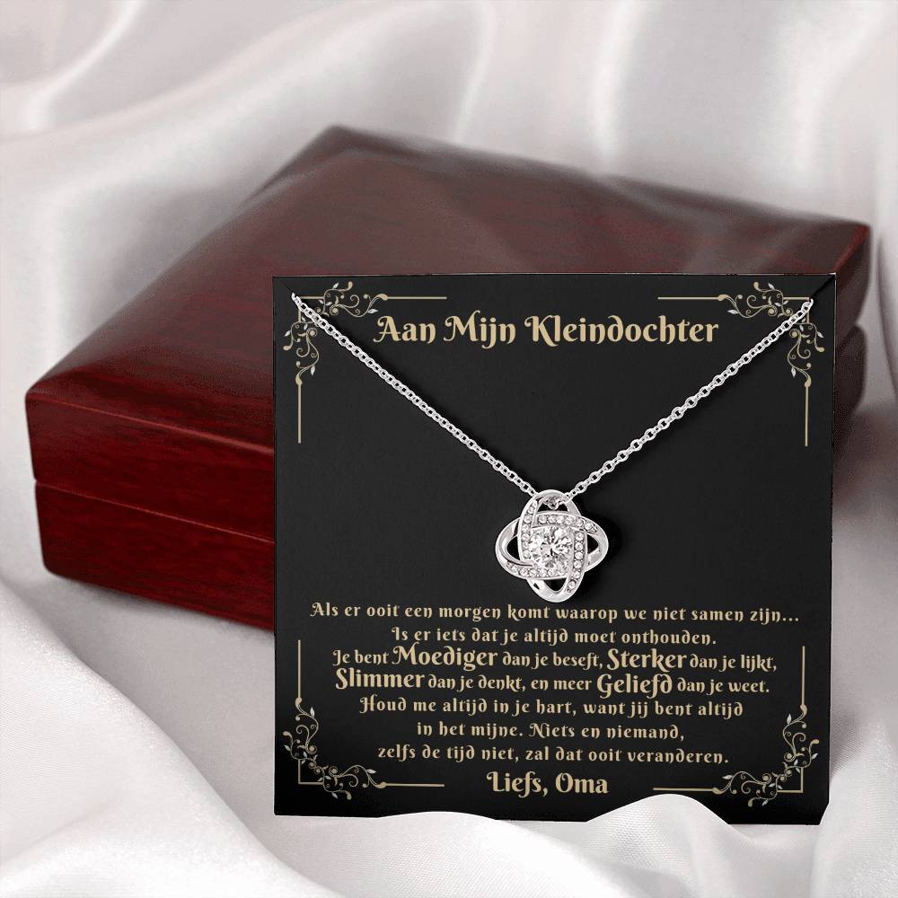 To My Granddaughter - Always Keep Me in Your Heart - Love Knot Necklace