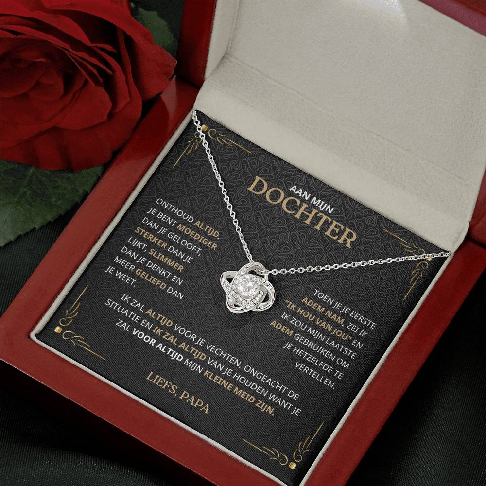 To My Daughter - I Will Always Fight for You - Love Knot Necklace