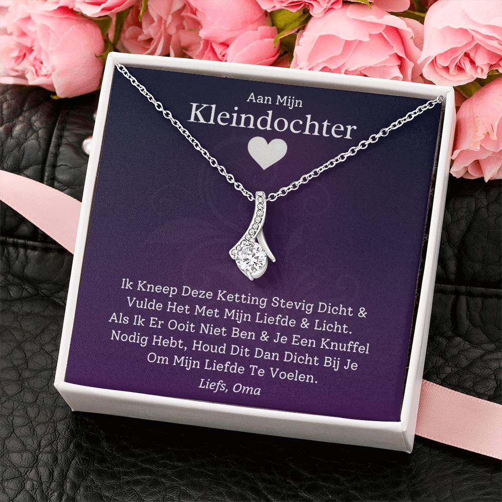 To My Granddaughter - If I'm Ever Not There - 14k White Gold Necklace