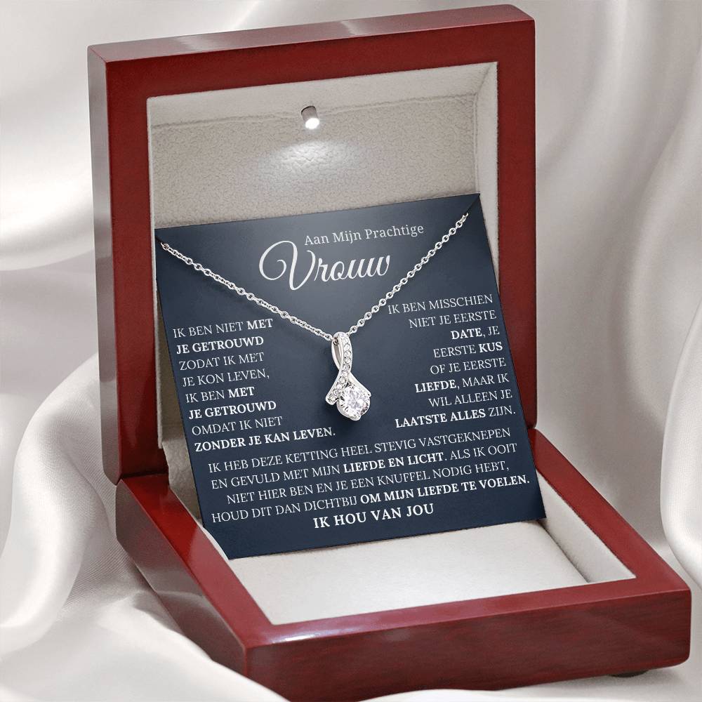 To My Beautiful Wife - Keep This Close and Feel My Love - Alluring Beauty Necklace