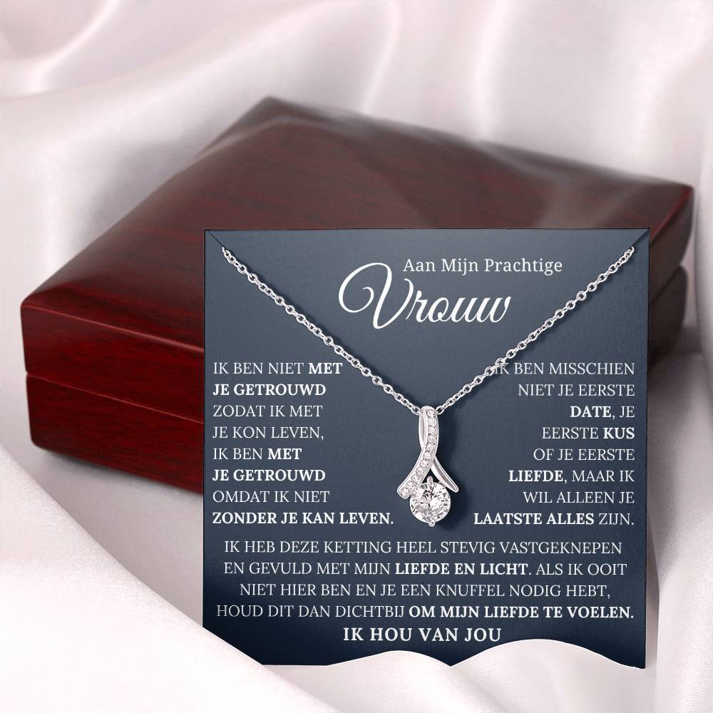To My Beautiful Wife - Keep This Close and Feel My Love - Alluring Beauty Necklace