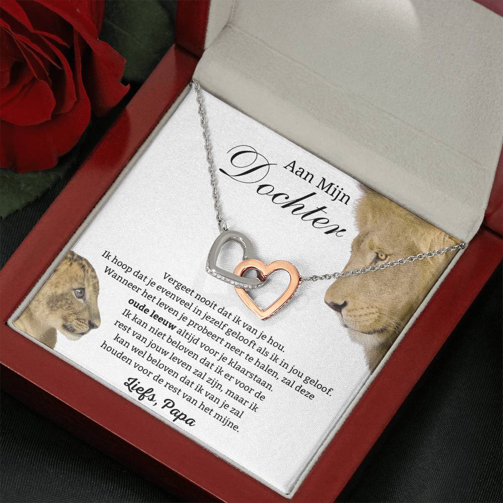 To My Daughter - Heart Necklace - Old Lion - Love, Dad