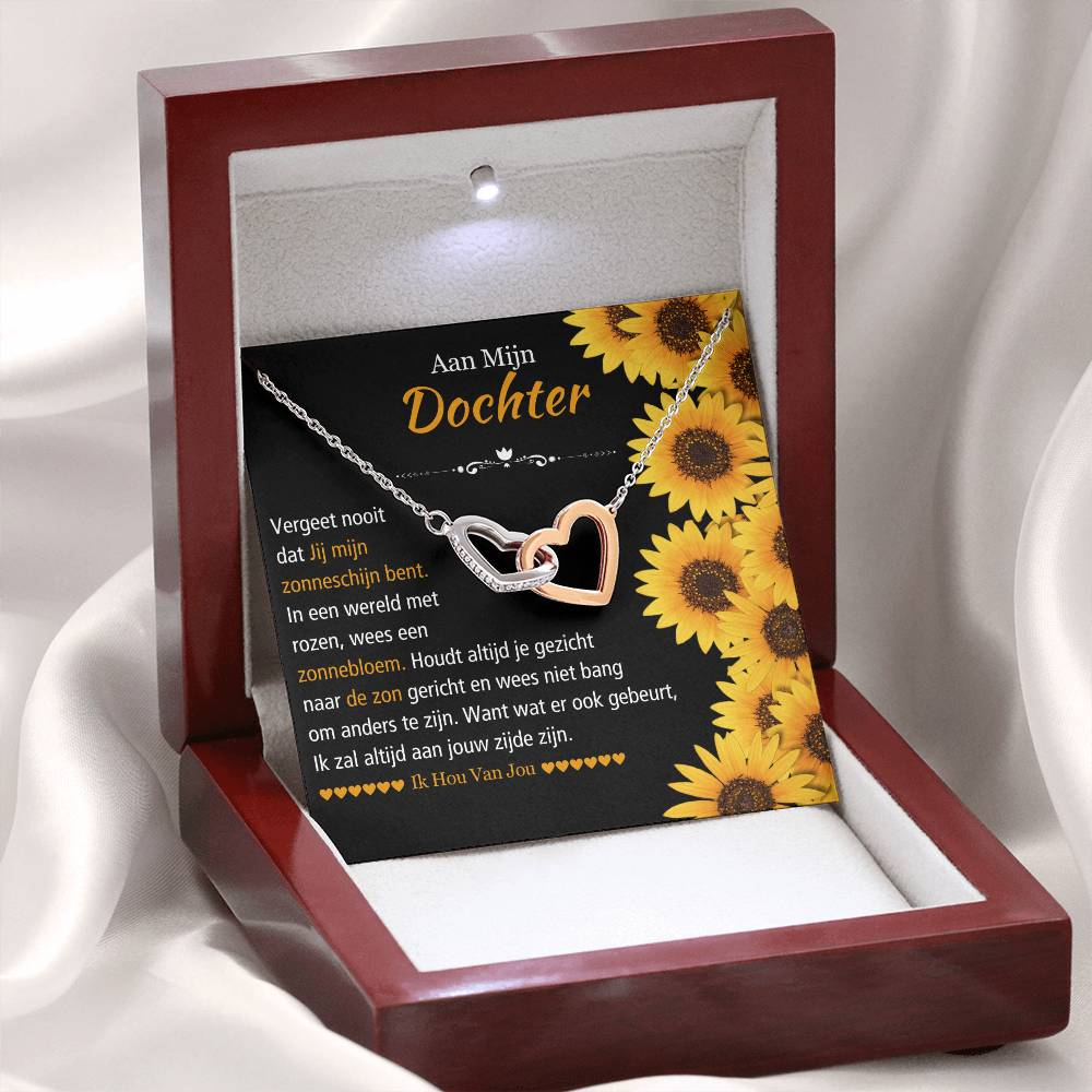 To My Daughter - You Are My Sunshine - Heart Necklace