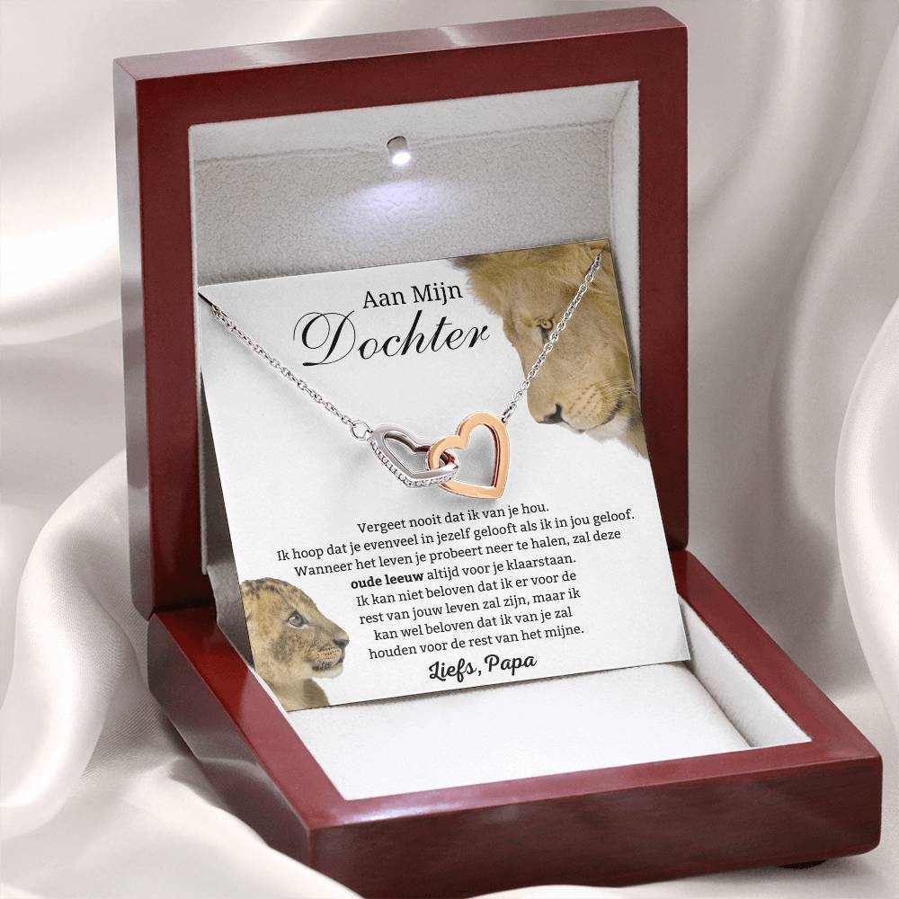 To My Daughter - Heart Necklace - Old Lion - Love, Dad