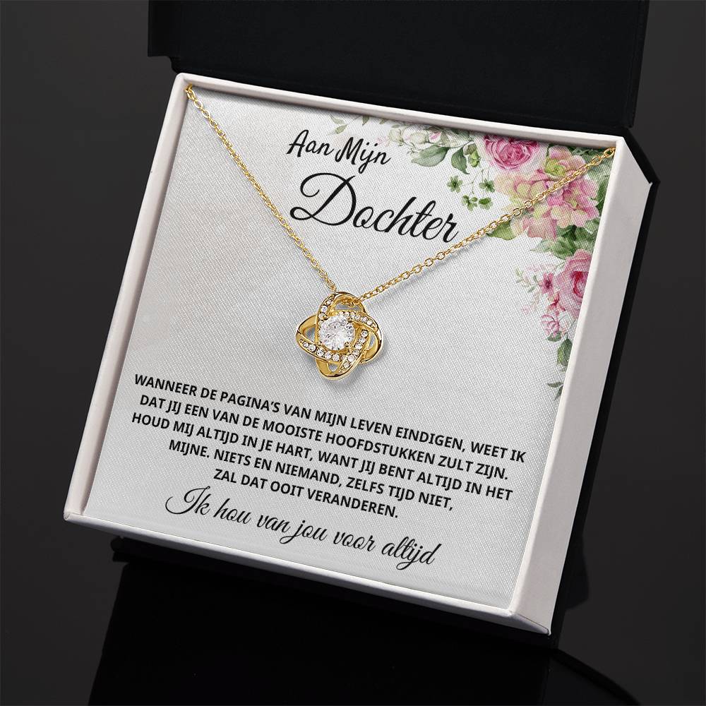 To My Daughter - You Are in My Heart - Love Knot Necklace