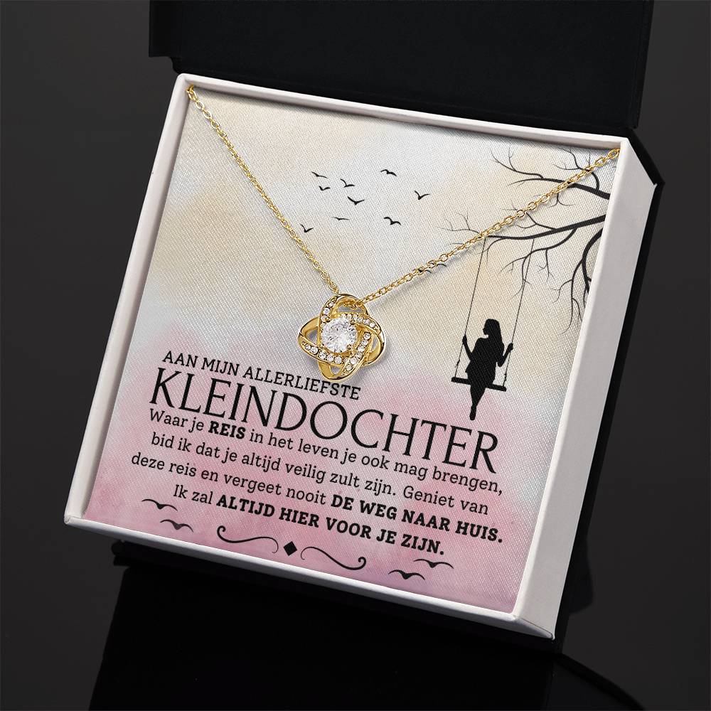To My Granddaughter - I Will Always Be Here for You - Love Knot Necklace