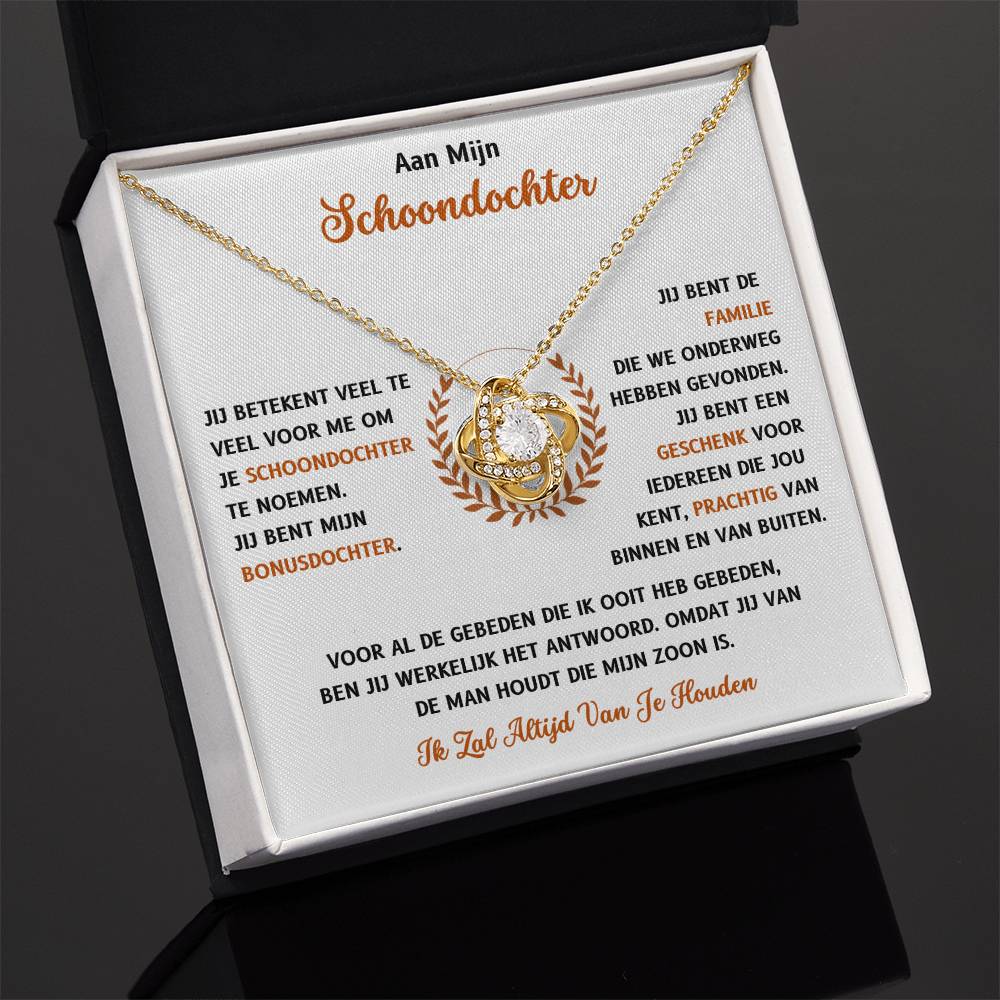 To My Daughter-in-Law - You Are a Gift to Us - Love Knot Necklace
