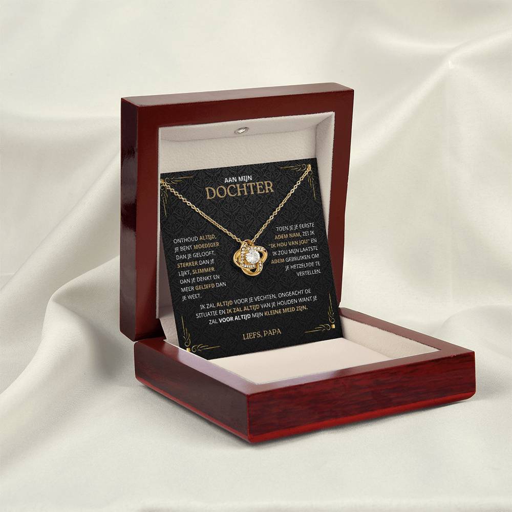 To My Daughter - I Will Always Fight for You - Love Knot Necklace