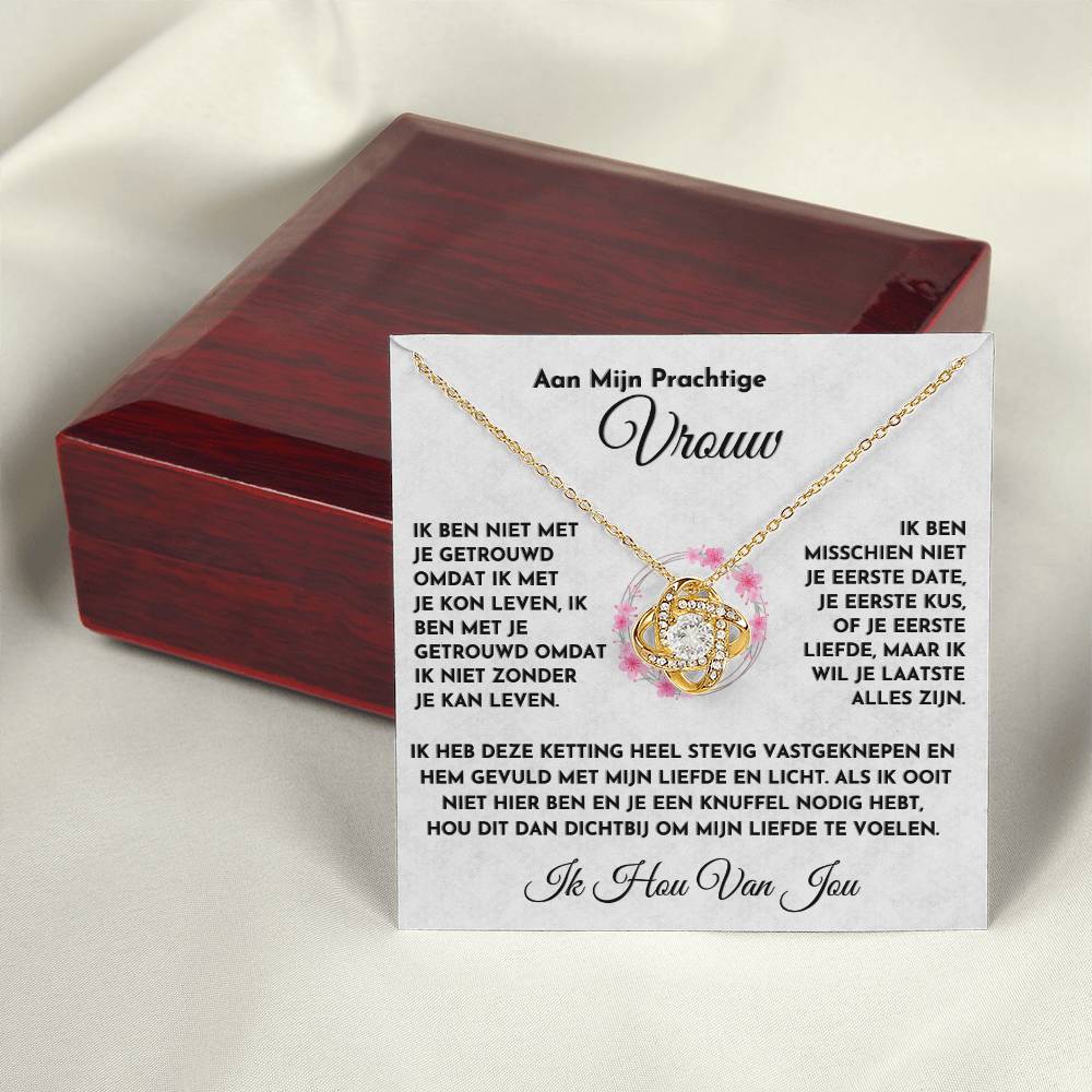 To My Beautiful Wife - I Can't Live Without You - Love Knot Necklace