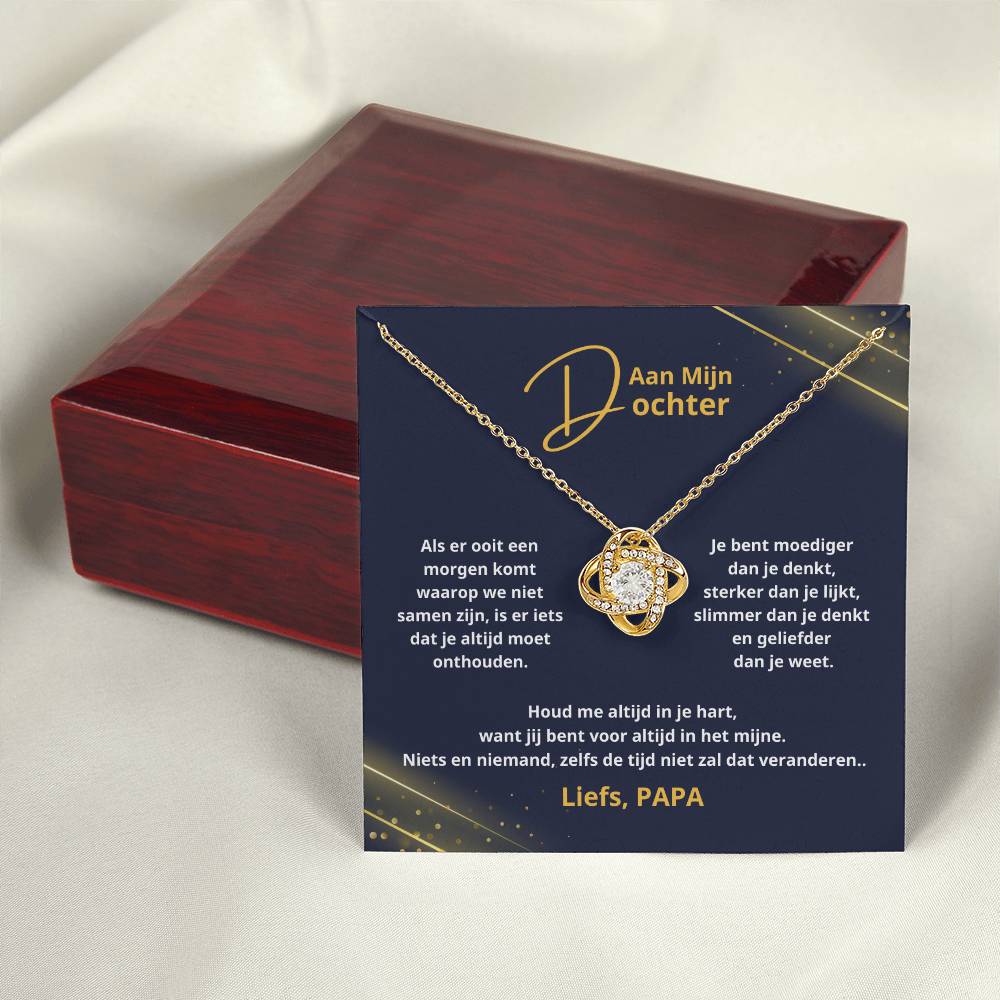 To My Daughter - Always Keep Me in Your Heart - Love Knot Necklace