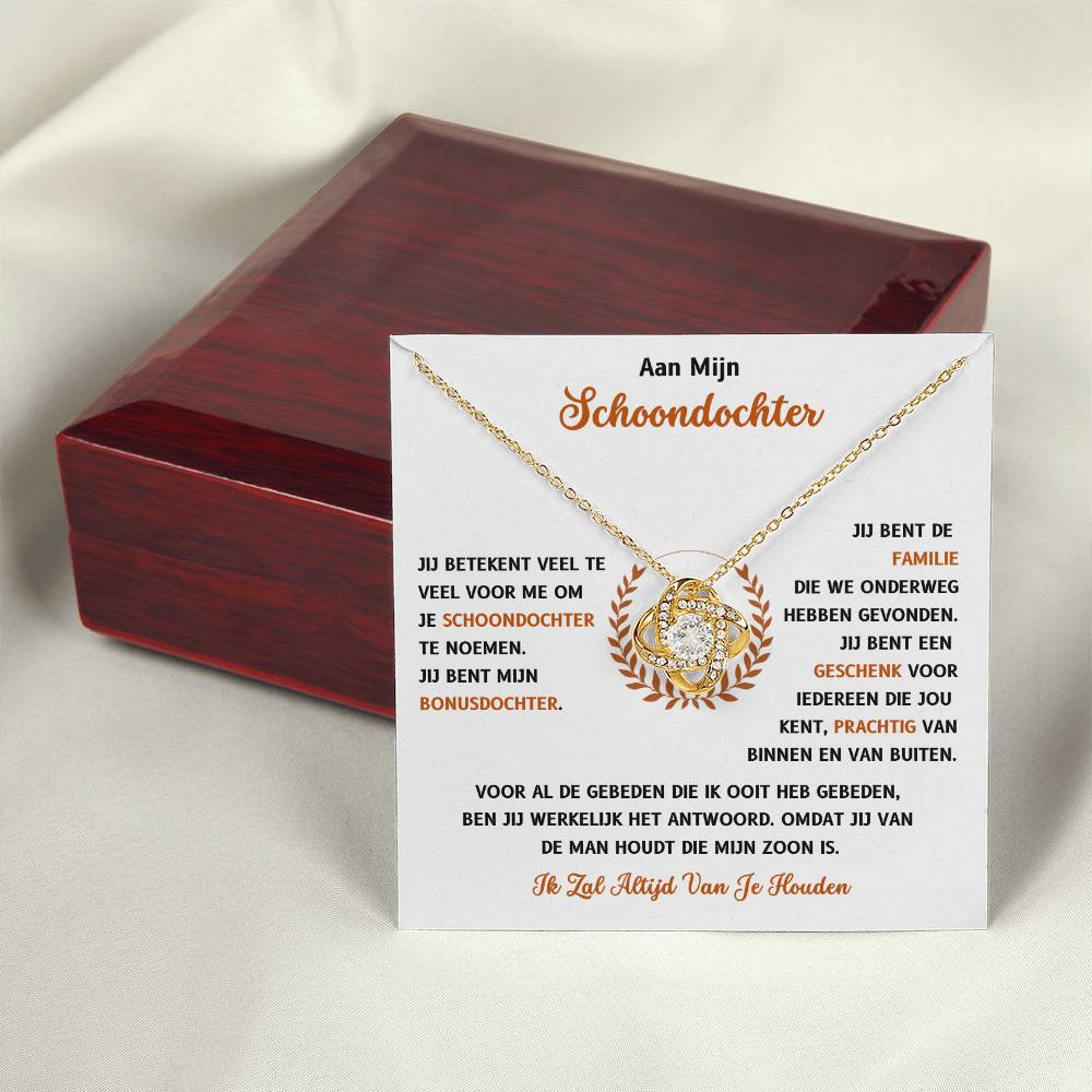 To My Daughter-in-Law - You Are a Gift to Us - Love Knot Necklace