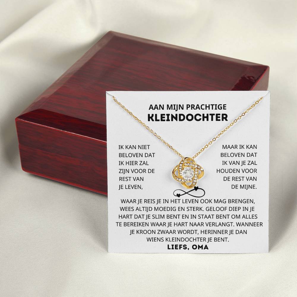 To My Granddaughter - I Am Here for You - Love Knot Necklace