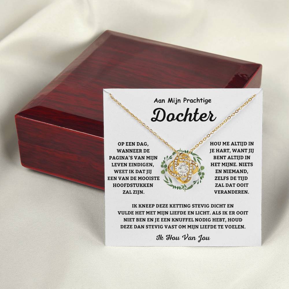 To My Daughter - Hold This Tight - Love Knot Necklace