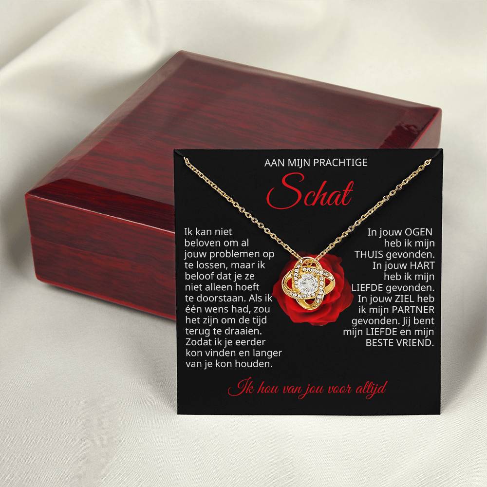 To My Treasure - You are my love and my best friend - Love Knot Necklace