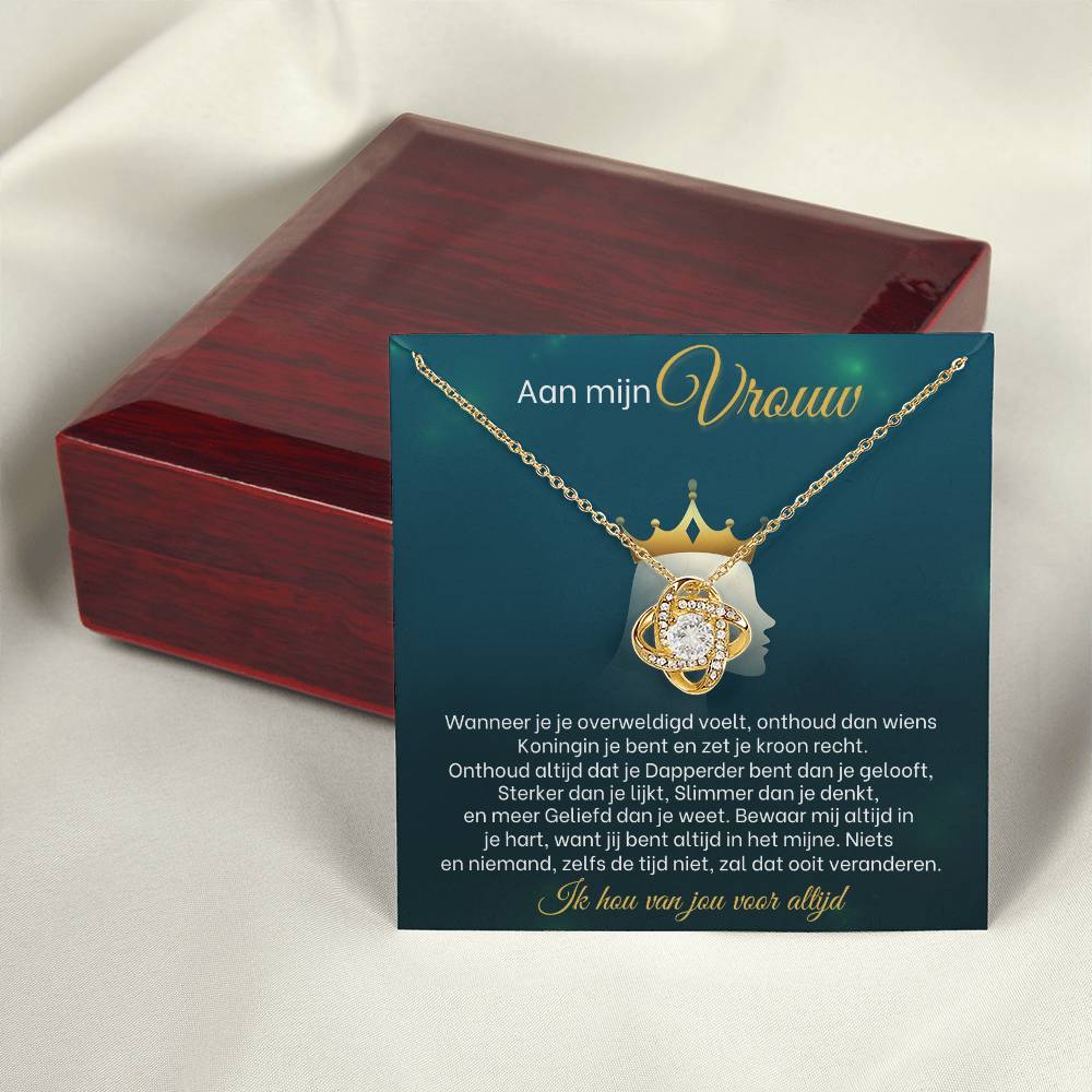 To My Wife - Straighten Your Crown - Love Knot Necklace