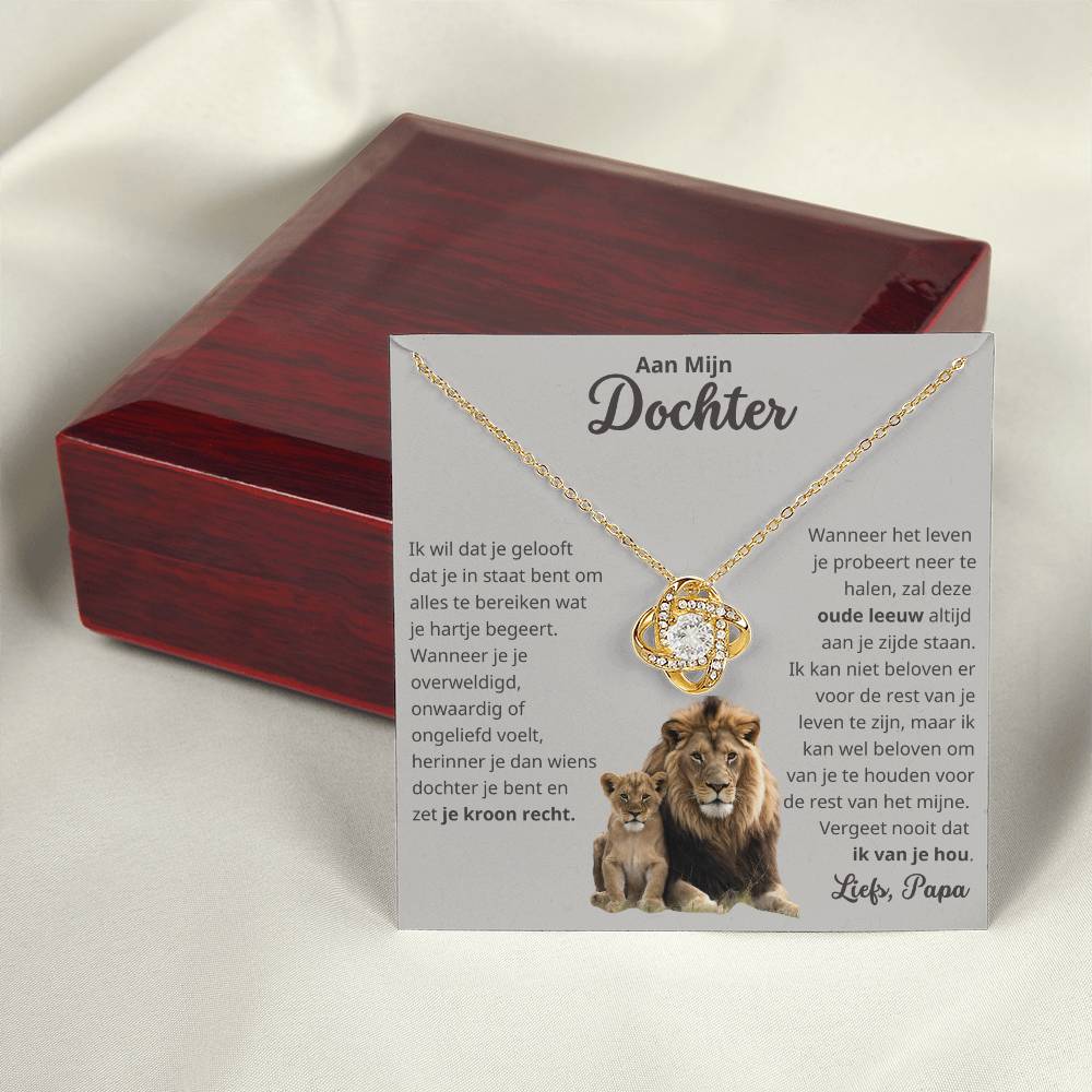 To My Daughter - Love, Your Old Lion - Love Knot Necklace