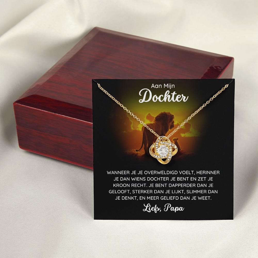 To My Daughter - Braver, Stronger, and Loved - Love Knot Necklace