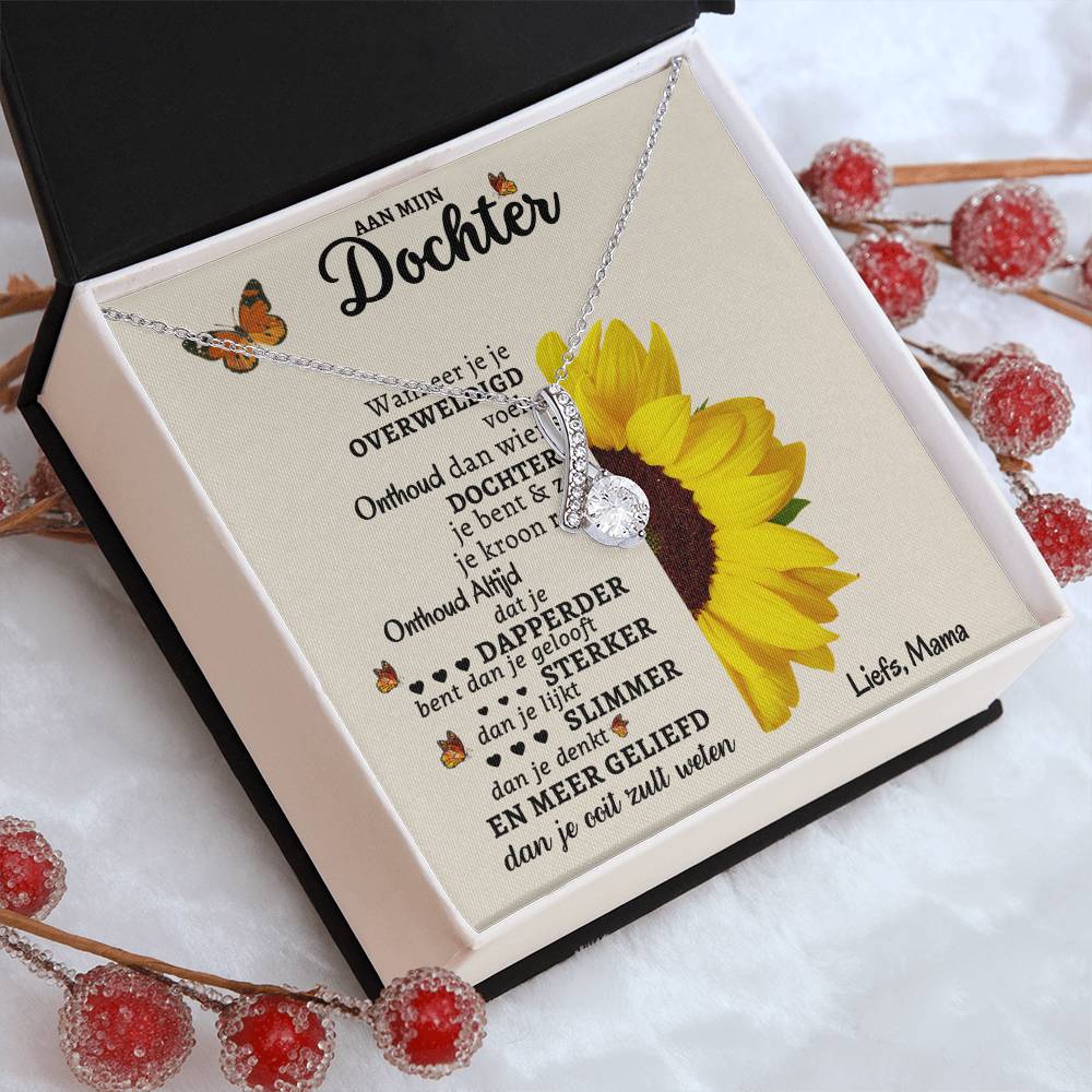 To Our Daughter - Sunflower and Butterflies - Alluring Beauty Necklace