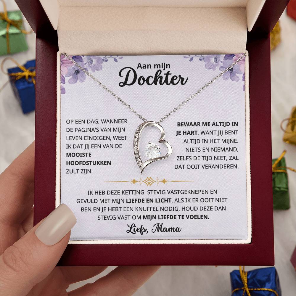 To My Daughter - My Love and Light - Heart Necklace