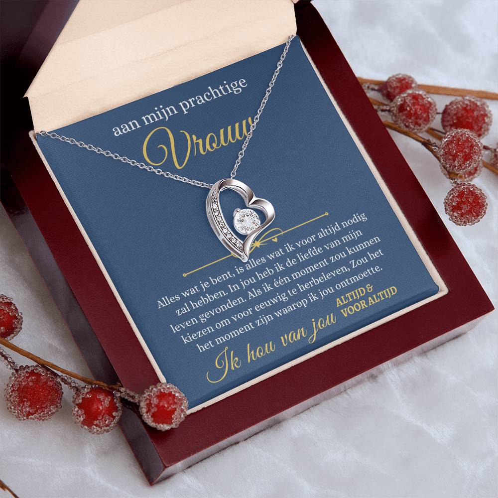 To My Beautiful Wife - I Will Always Love You - Heart Necklace